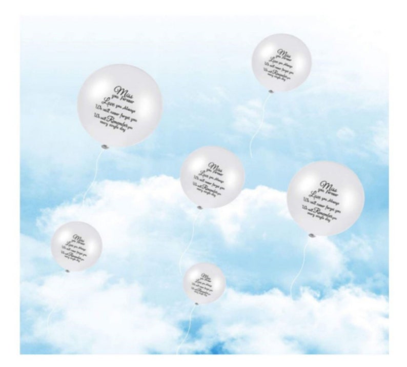 30pcs White Miss you Forever,Love you Always Balloons/Memorial Balloons/Funeral,Anniversary,Memorial Services/Celebration of Life Balloons image 3