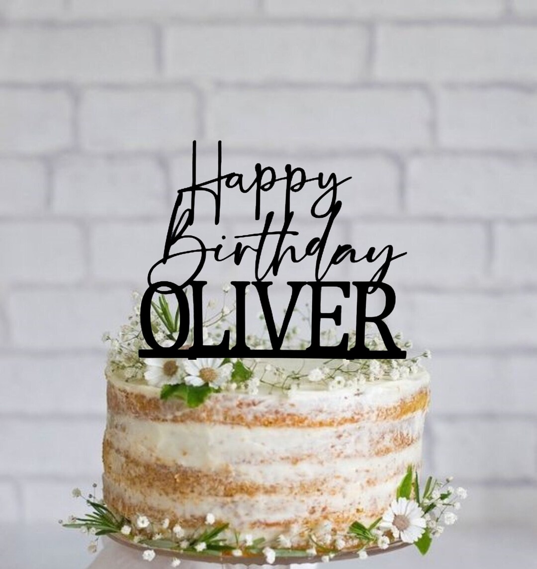 Happy Birthday Cake Topper With Name Personalized Birthday Cake Topper ...