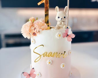 Personalized Name and Age Cake Topper Set, Custom Birthday Party Decor, Acrylic Number Sign