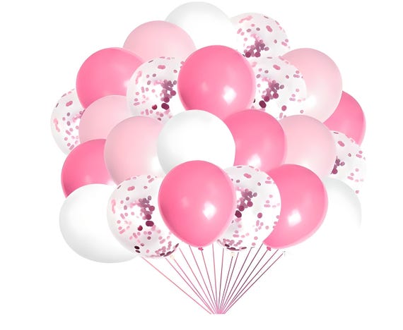 Pink Confetti Balloon Set, Girl Birthday Party Decorations (20pcs)