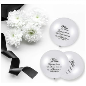 30pcs White Miss you Forever,Love you Always Balloons/Memorial Balloons/Funeral,Anniversary,Memorial Services/Celebration of Life Balloons image 2