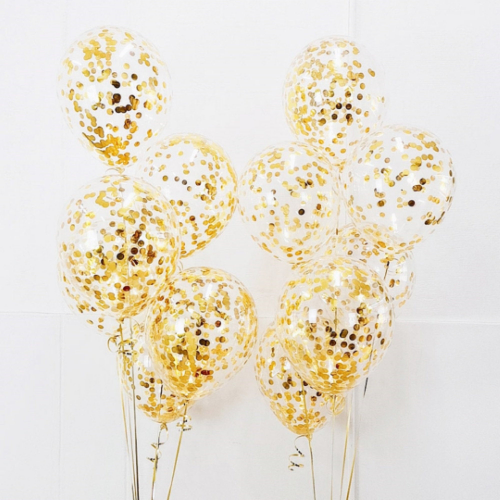 12 Pcs Gold Confetti Balloon/12 Gold Confetti Etsy