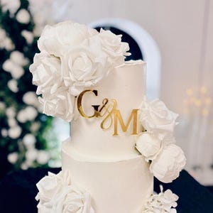 Personalized Wedding Cake Charm: Acrylic Initials Monogram Topper