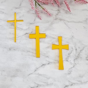 Acrylic Cross Cake Charm/ Cake Charm for Baptism Cake, First Holy Communion Cake/Christening Cross Cake Charm/Cross Acrylic Cake Charm