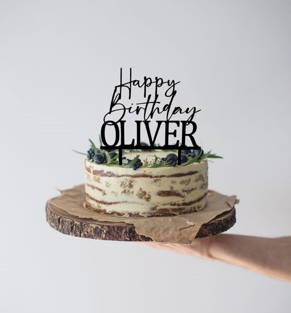 6 Topper Per Torta Happy Birthday In Acrilico Nero – Decorazioni Per Compleanno, Anniversario, Baby Shower – Forme Miste - 3