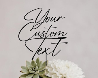 Personalized Wood Cake Topper: Custom Birthday or Wedding Decoration