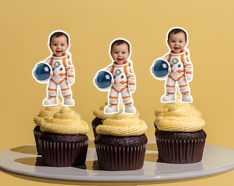 Personalized Face Cupcake Toppers, Personalized Photo Cake Topper for Birthday