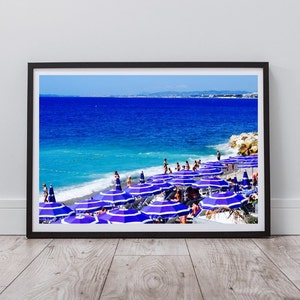 Beach Print, Beach Wall Art, Beach Umbrella Print, Sea Wall Art, Travel Poster, Instant Digital Download