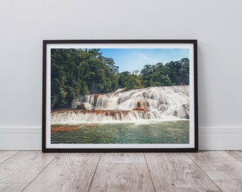 Wasserfall Poster Print, Mexiko Print, Home Decor Wandkunst, Reise Poster, Fotografie Digitaldruck, sofortiger digitaler Download