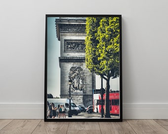 Paris Poster, Paris Red Print, French Print, Travel Poster, Paris Landscape, Instant Digital Download