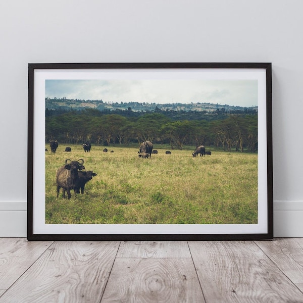 Scenic Landscape in Kenya Lake Nakuru (Landscape and Animal Digital Wall Art Print) - Instant Digital Download