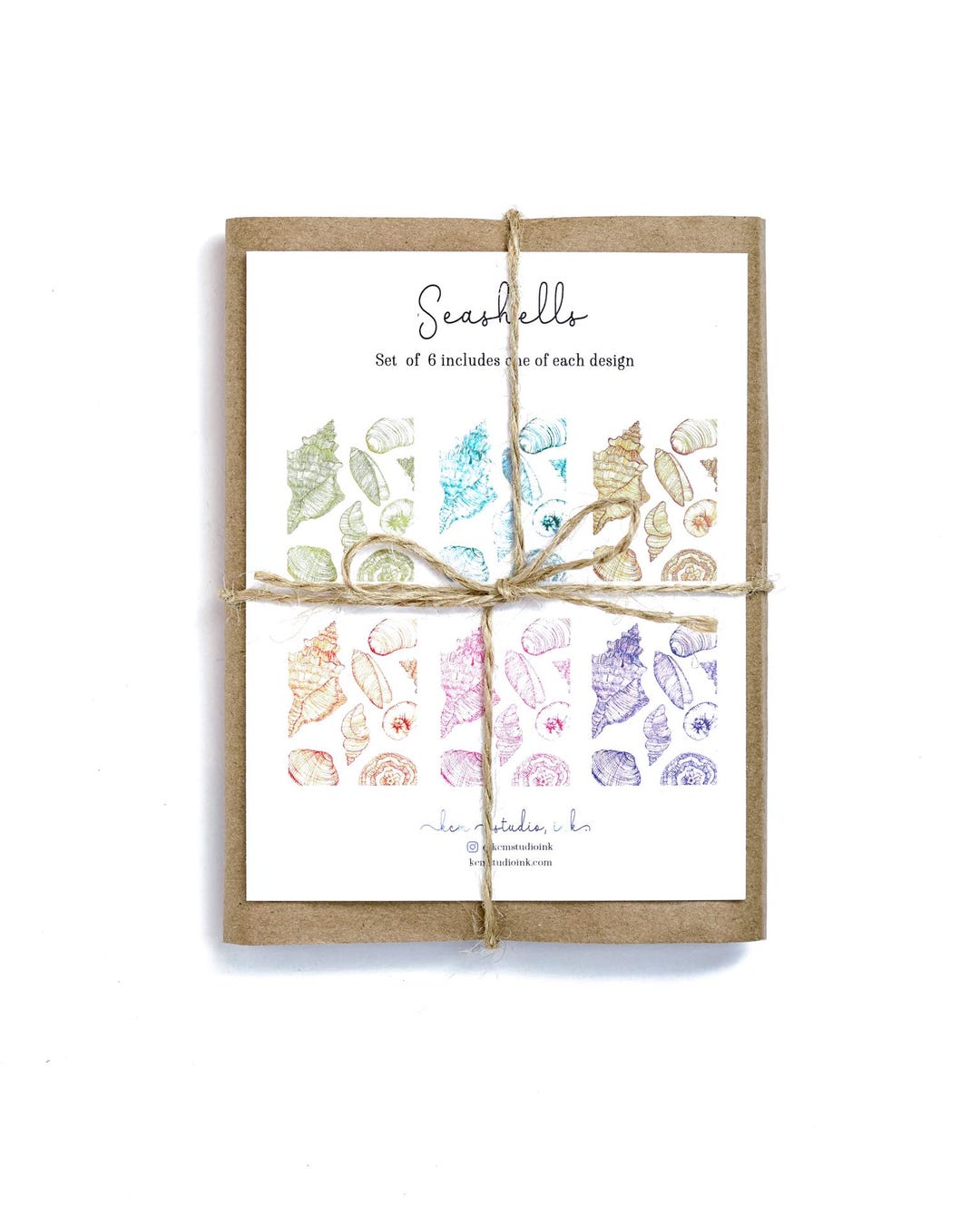 Colorful Shell Card Sea Shells Greeting Card Set of 6 - Etsy