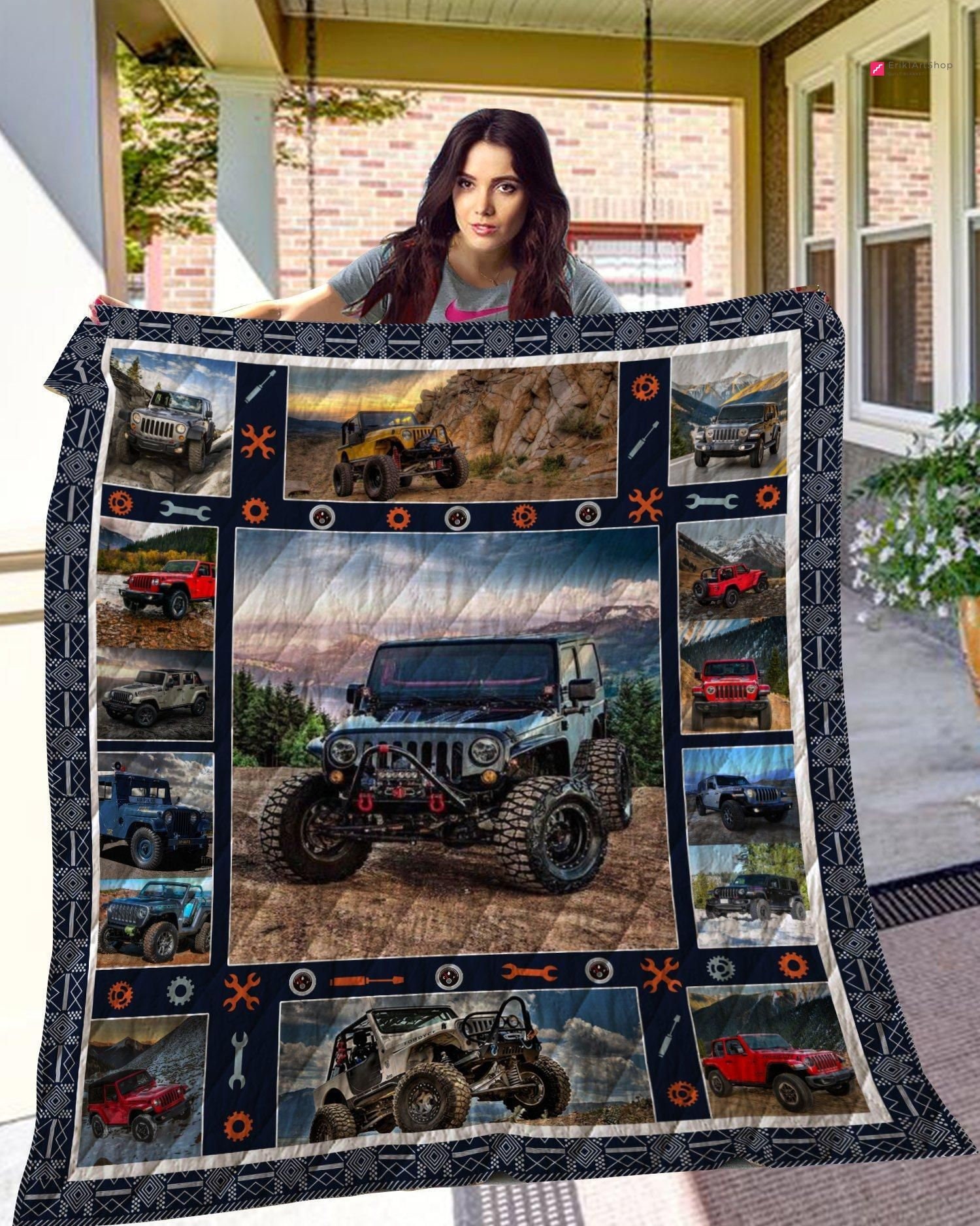 Jeep Brand Car Quilt Blanket Bedding Family Gift For Fans For Etsy