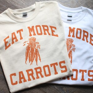 Unisex Orange Carrot Shirt, Screen Printed Organic Vegetable Lover Shirt, Veggie Garden Gift, Foodie Clothing Present, Carrot Print Design