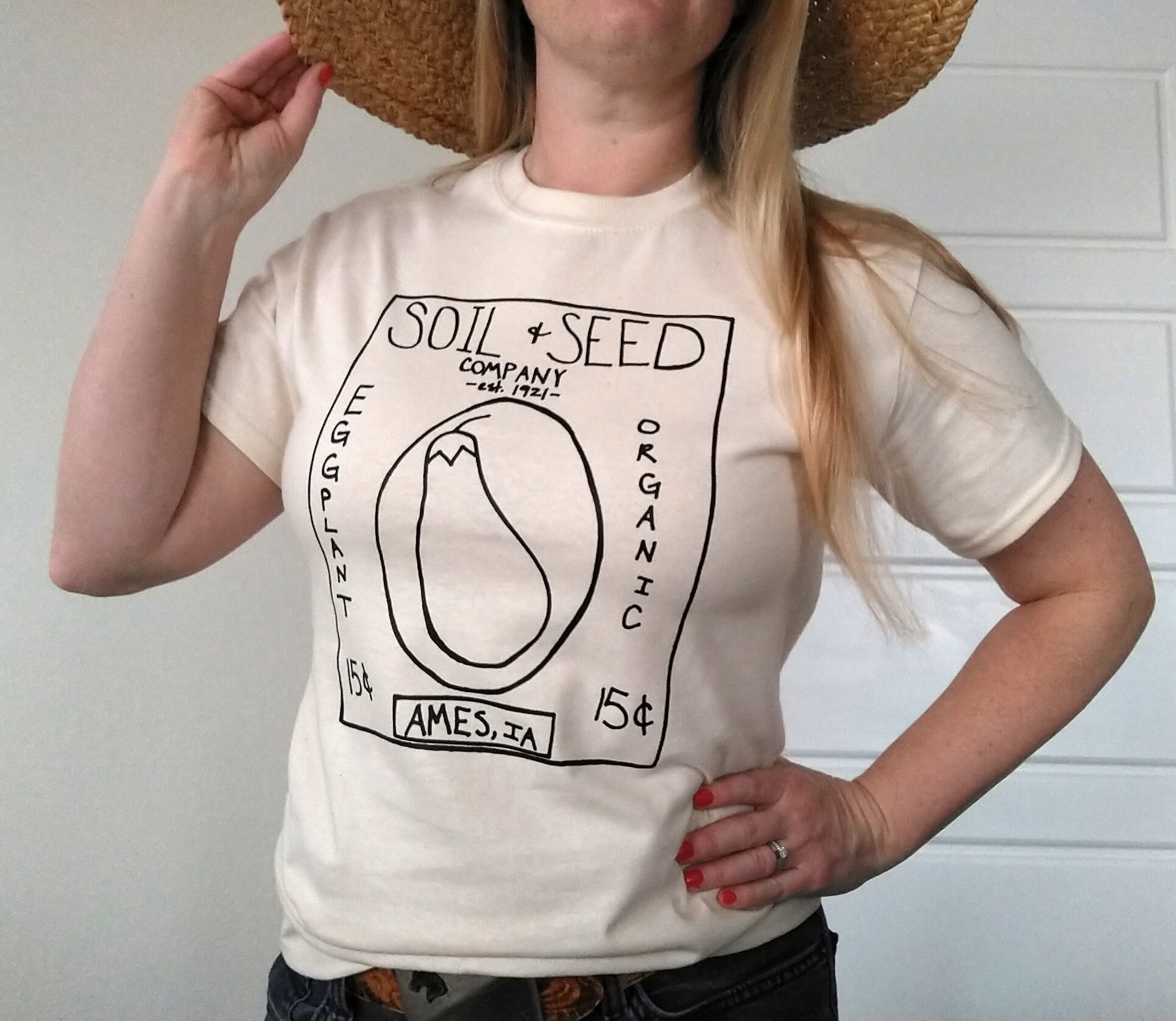 Eggplant Tshirt Vegetable Tshirt Screen Print Shirt Etsy