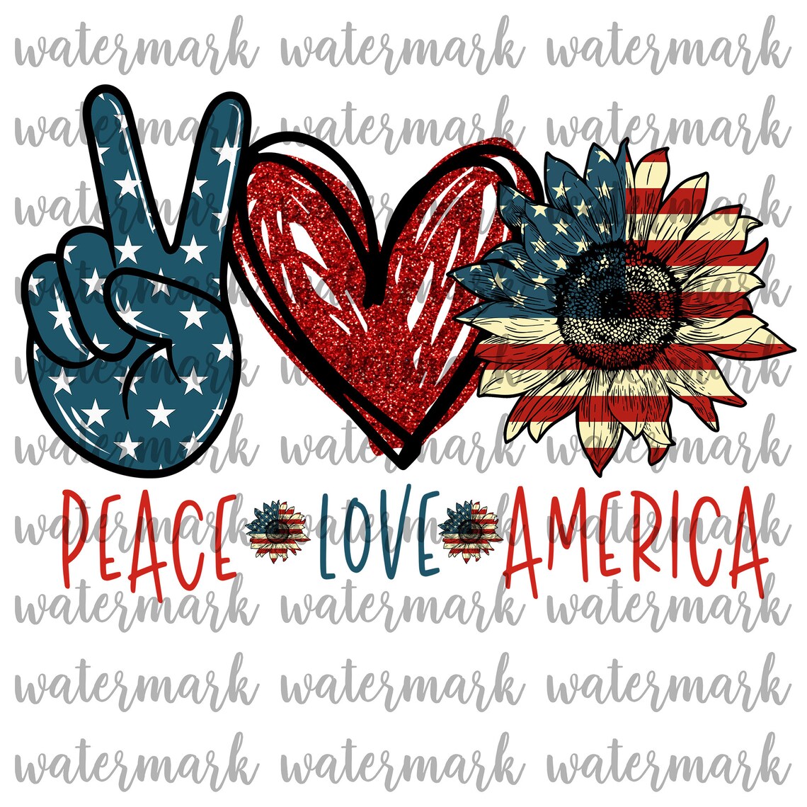 Peace Love America Patriotic digital download Peace Love | Etsy