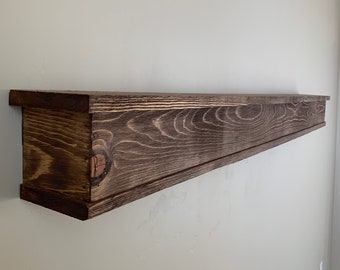 Rustic Mantle | Fireplace Mantel for Decor | Wood Mantel Shelf | Floating Shelf | Farmhouse Fireplace Surround | Long Shelf for Fireplace