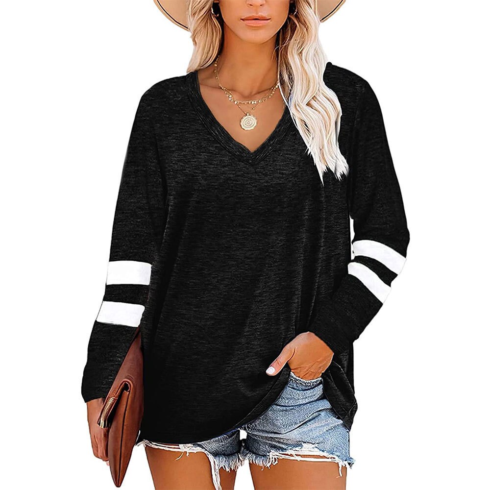 V-neck Color Block Shirt Women's Color 