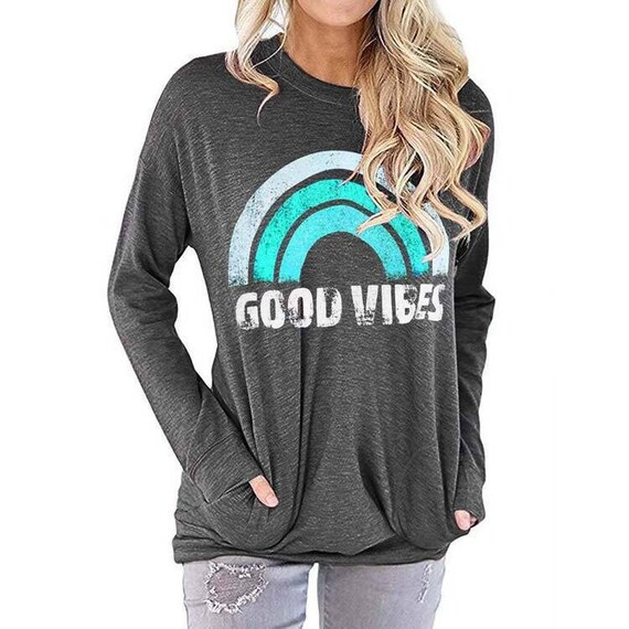 Plus Size Good Vibes Long Sleeve Shirt 