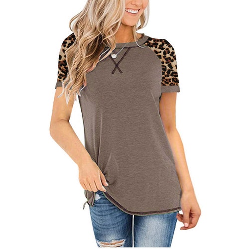 Women's Leopard Print T Shirt Short 
