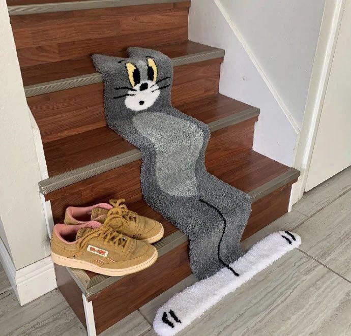 Tom and Jerry Rug, Tom Rug, Flat Cat Rugs for Stairs Staircase 25× 55…