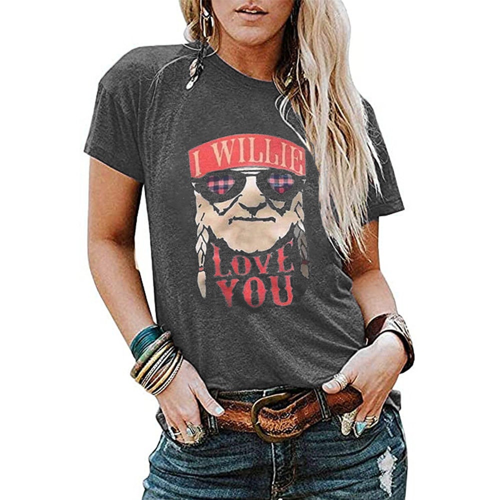 Willie Nelson T Shirt Women's Vintage 