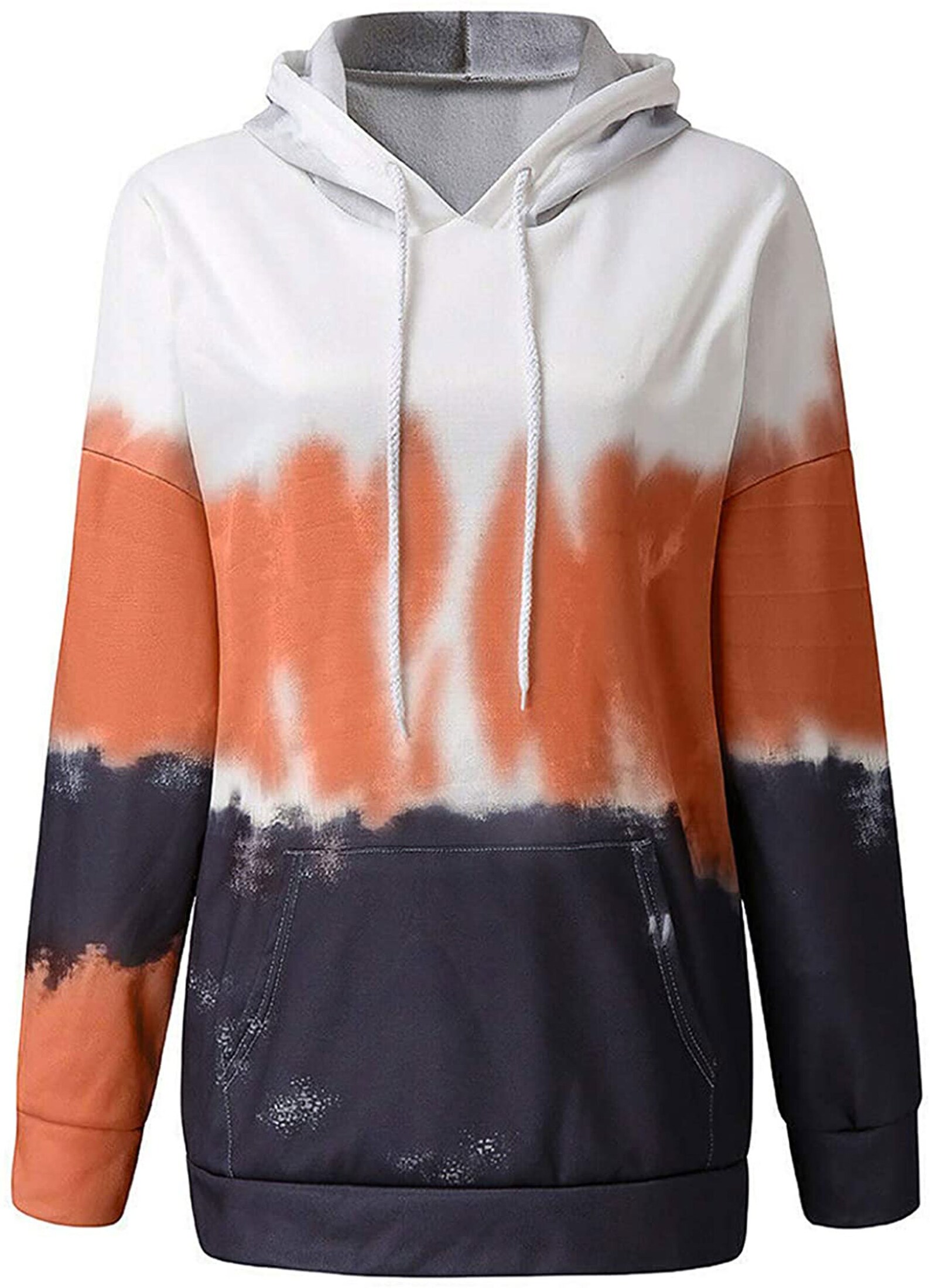 Tie Dye Hoodie Orange and Black Color Block Hoodie Etsy