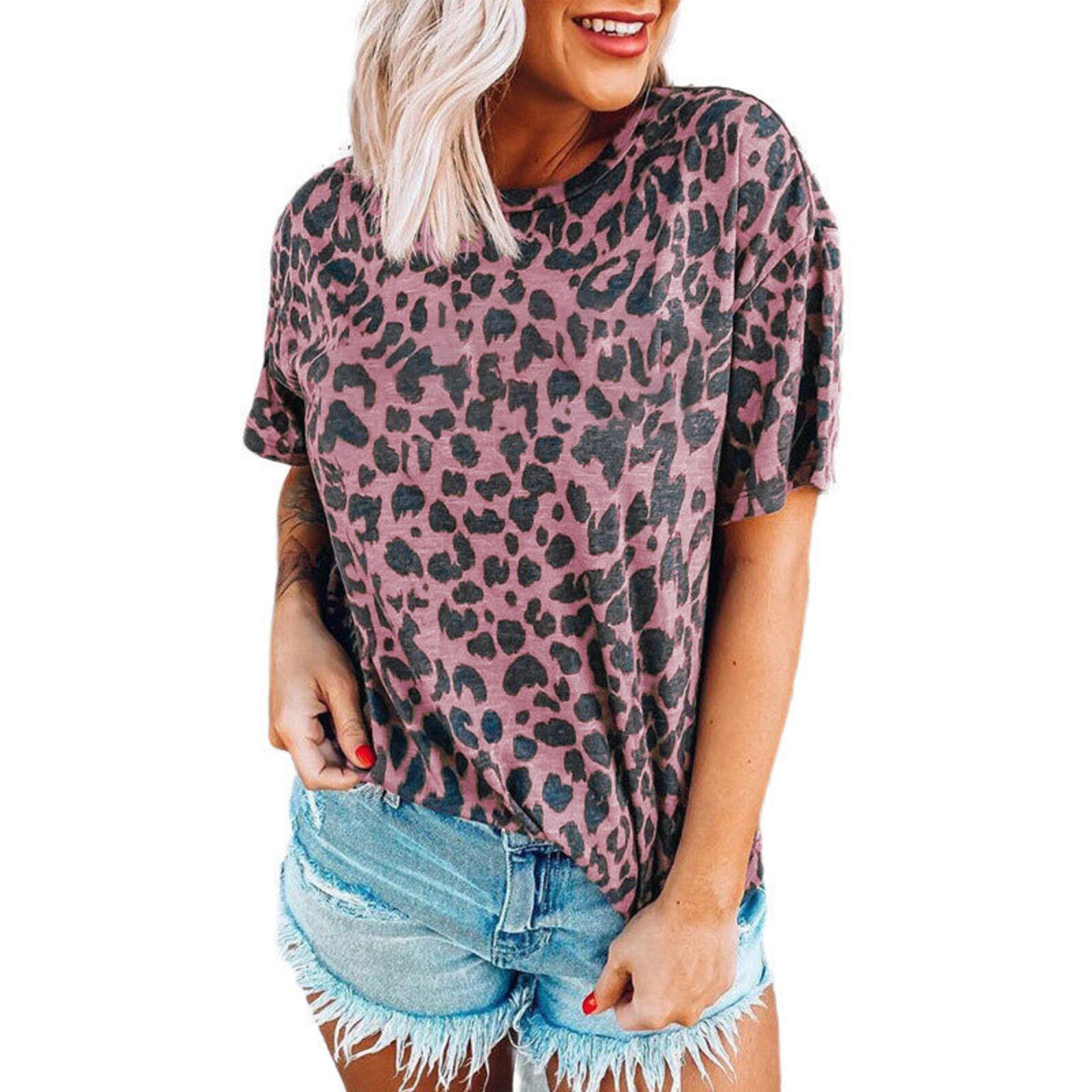Camisetas con estampado de leopardo para mujer Camisetas de Etsy