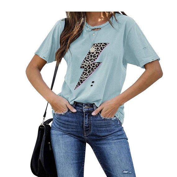 Leopard Lightning Bolt Shirt for Women 