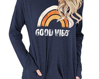 Plus Size Good Vibes Long Sleeve Shirt 
