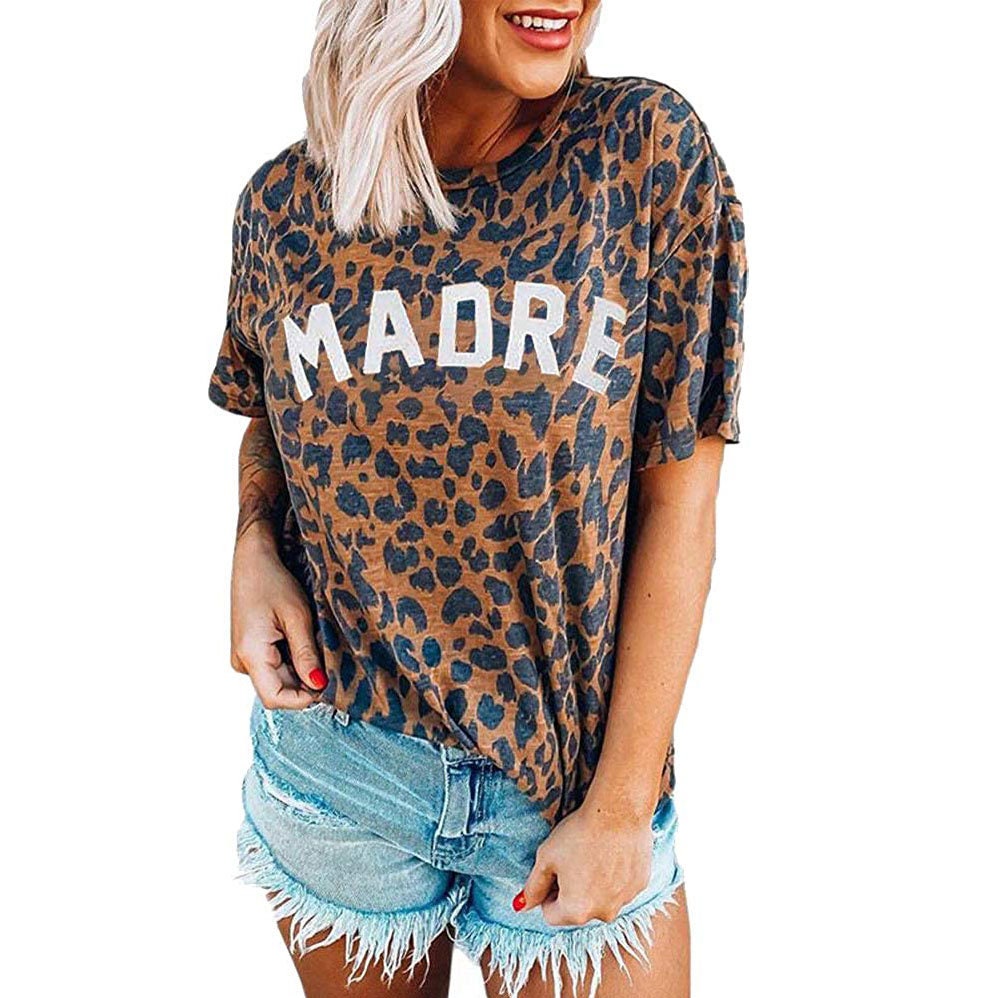 Womens Madre Leopard Print T-shirts 