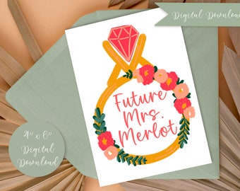 Tarjeta de despedida de soltera, Tarjeta de despedida de soltera personalizada, Tarjeta de despedida de soltera personalizada, Regalo de despedida de soltera, DESCARGA DIGITAL, Tarjeta de novia, Imprimible