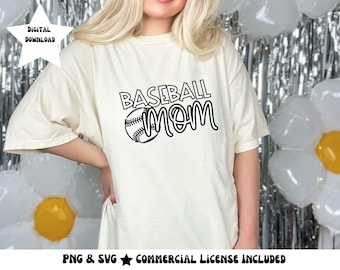 Baseball Mama SVG PNG: Sports Mom Shirt Design (Digital Download)