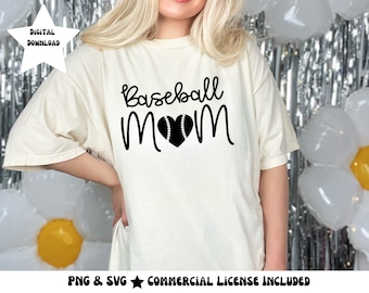 Baseball Mama SVG PNG: Sports Mom Shirt Design (Digital Download)