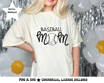 Baseball Mama SVG PNG: Sports Mom Shirt Design (Digital Download)