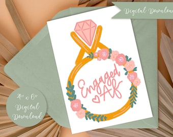 Verlobte AF, Lustige Hochzeitskarte, Verlobungskarte, Verlobungsgeschenk, Lustige Verlobungskarte