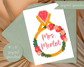 Tarjeta de despedida de soltera, Tarjeta de despedida de soltera personalizada, Tarjeta de despedida de soltera personalizada, Regalo de despedida de soltera, DESCARGA DIGITAL, Tarjeta de novia, Imprimible