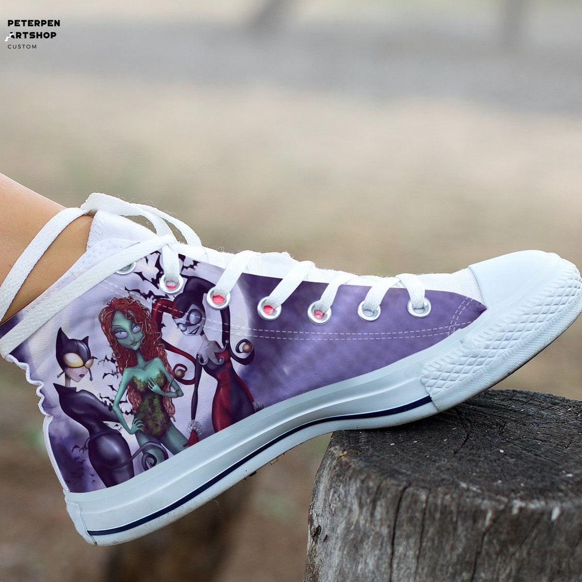 Harley Quinn Dc Comics Movie 2 Hightop Canvas Shoes Etsy