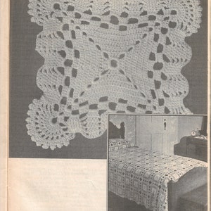Cockleshells vintage crochet bedspread, high quality PDF pattern download. Directions are for single or double bedspread size.