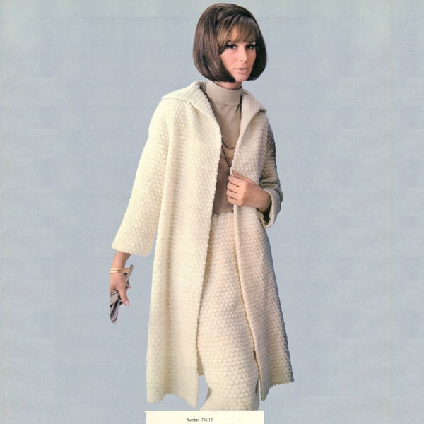 1960's crochet coat and skirt, high quality cleaned vintage crochet patterns