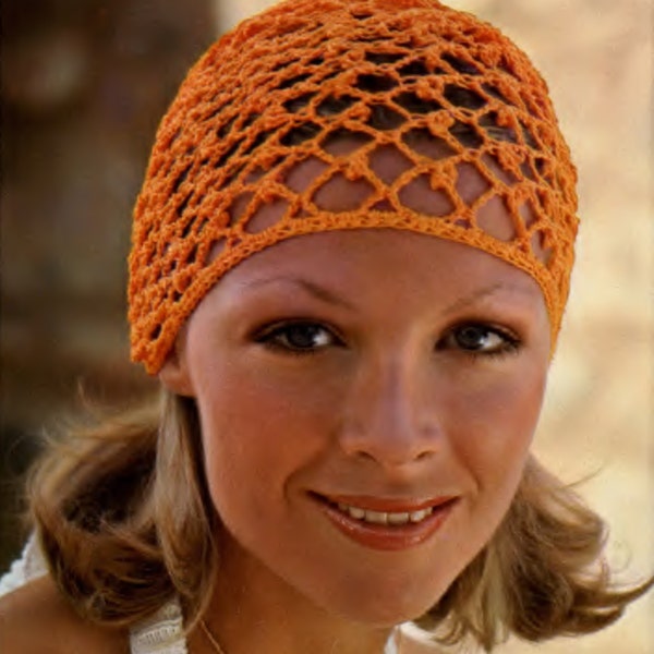 Crochet hat, vintage pattern, PDF pattern download