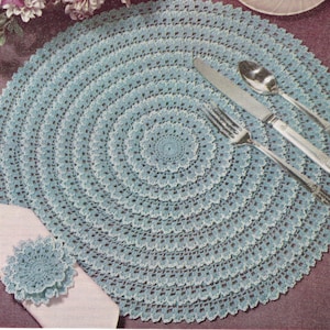 Lace placemat or Doily, high quality PDF pattern download, row by row instructions