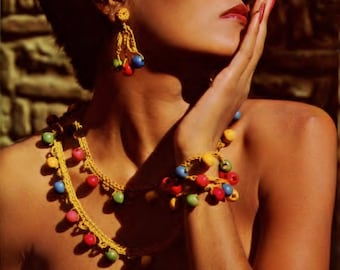 Crochet earrings and necklace pattern