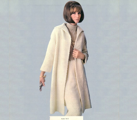 1960's crochet coat and skirt, high quality cleaned vintage crochet patterns