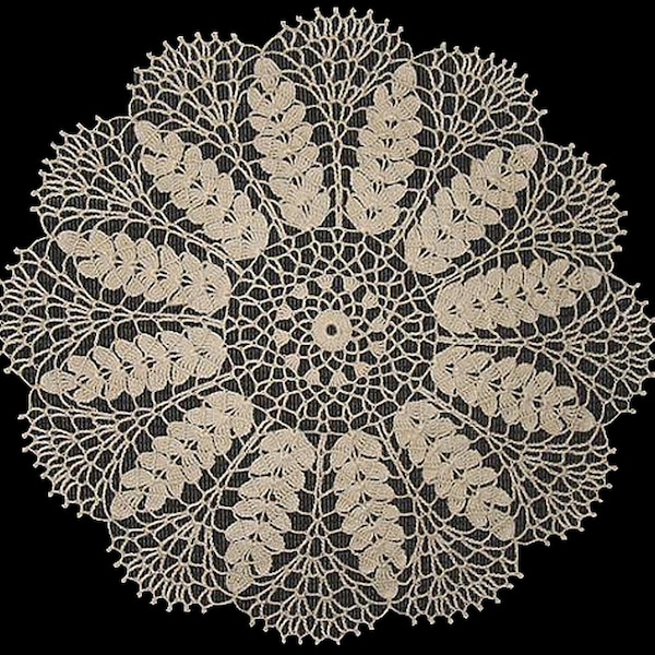 Ripe wheat doily, PDF pattern download, row by row instructions