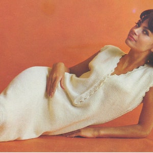 1960er Jahre Strickkleid, hochwertig gereinigtes Vintagemuster