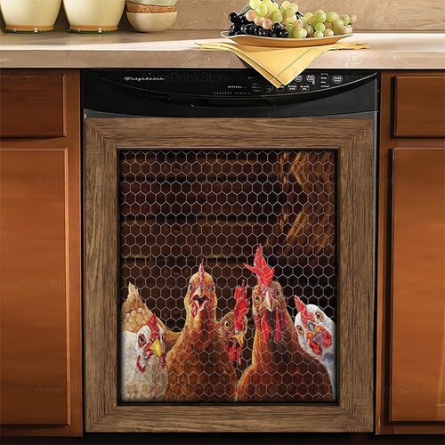 Rooster Chicken Dishwasher Cover Chicken Sticker Etsy