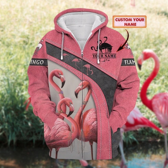 Personalized Flamingo Hoodie/zip Hoodie 