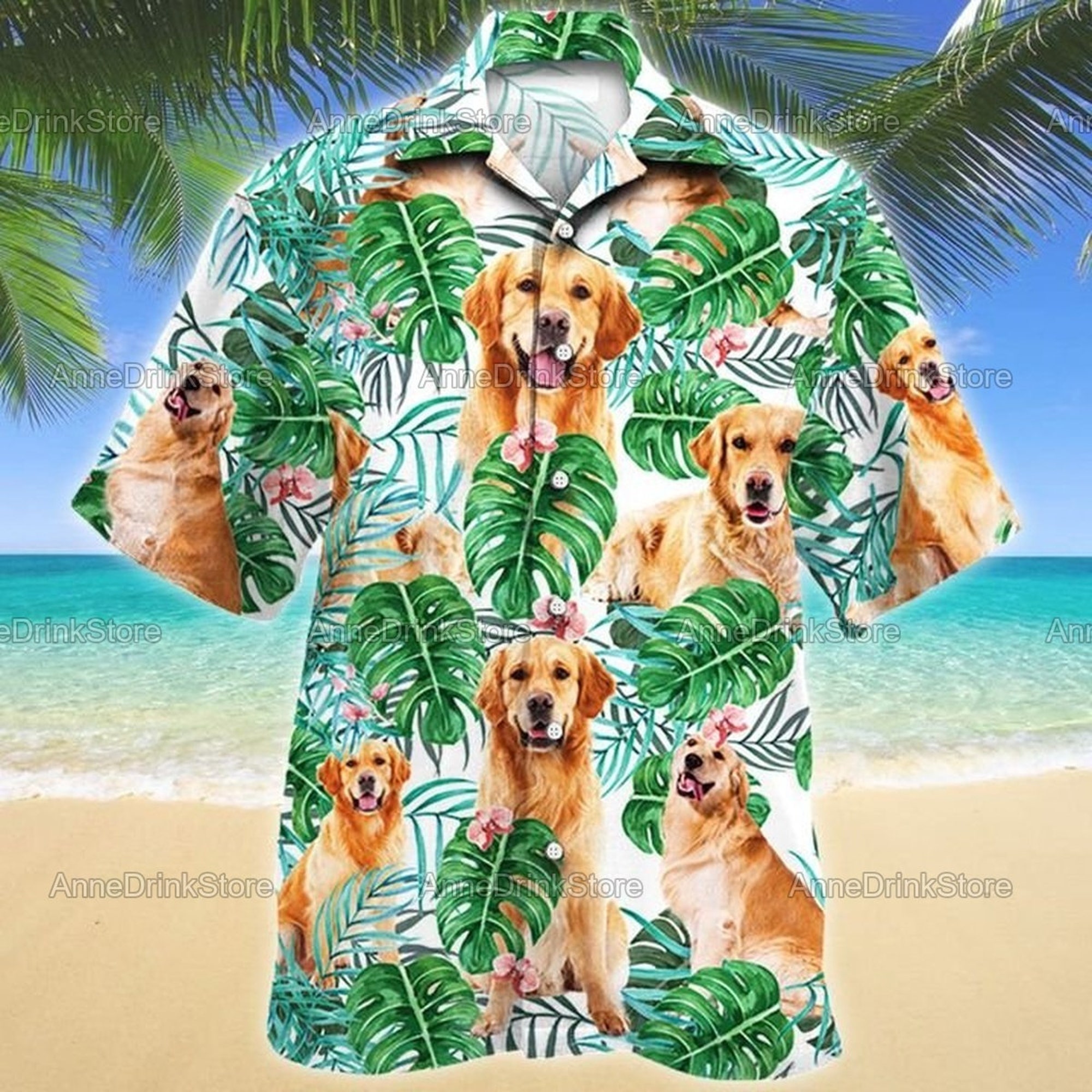 Discover Golden Hawaiian Shirts, Summer Shirts, Dog Lover Shirts, Golden shirts, Shirt For Men, Gift For Him, Tropical Shirt PHT282106A13