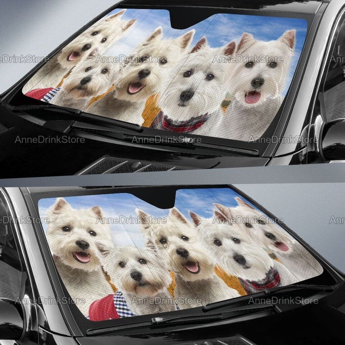 Westie Car Sunshade Dog Car Accessories Dog Car Sun Shade Etsy UK